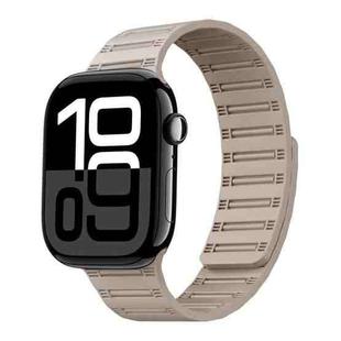 For Apple Watch 42mm / 41mm / 40mm / 38mm Cylinder Magnetic Two-color Loop Silicone Watch Band(Starlight)