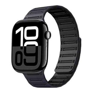 For Apple Watch 42mm / 41mm / 40mm / 38mm Cylinder Magnetic Two-color Loop Silicone Watch Band(Midnight Color Black)