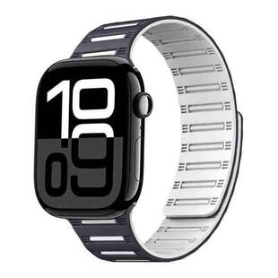 For Apple Watch 42mm / 41mm / 40mm / 38mm Cylinder Magnetic Two-color Loop Silicone Watch Band(Black White)