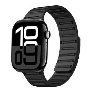 For Apple Watch 42mm / 41mm / 40mm / 38mm Cylinder Magnetic Two-color Loop Silicone Watch Band(Black)