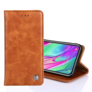 For Samsung Galaxy Note10+ Non-Magnetic Retro Texture Horizontal Flip Leather Case with Holder & Card Slots & Wallet(Brown)