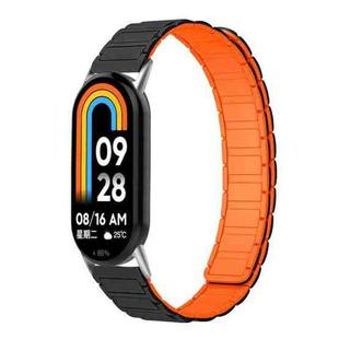 14mm xDfind I-shaped Magnetic Silicone Watch Band(Black Orange)
