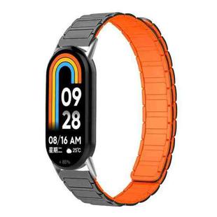 14mm xDfind I-shaped Magnetic Silicone Watch Band(Grey Orange)