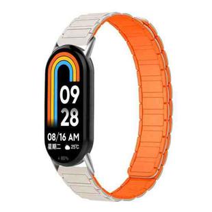 14mm xDfind I-shaped Magnetic Silicone Watch Band(Starlight Orange)