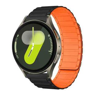 20mm xDfind I-shaped Magnetic Silicone Watch Band(Black Orange)