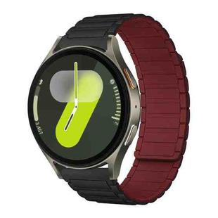 20mm xDfind I-shaped Magnetic Silicone Watch Band(Black Wine Red)
