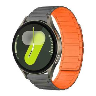 20mm xDfind I-shaped Magnetic Silicone Watch Band(Grey Orange)