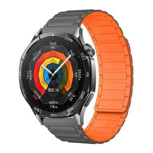22mm xDfind I-shaped Magnetic Silicone Watch Band(Grey Orange)