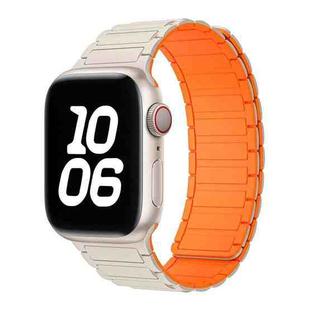 For Apple Watch 42 / 44 / 45 / 46 / 49mm xDfind I-shaped Magnetic Silicone Watch Band(Starlight Orange)
