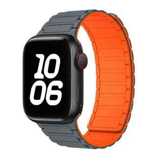 For Apple Watch 38 / 40 / 41 / S10 42mm xDfind I-shaped Magnetic Silicone Watch Band(Grey Orange)