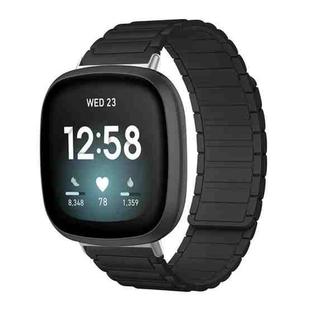 For Fitbit Versa 4 / 3 / Sense 2 / Sense xDfind I-shaped Magnetic Silicone Watch Band(Black)