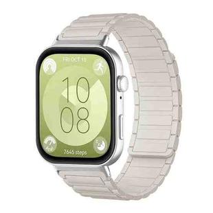 For Huawei Watch Fit4 / Fit4 Pro / Fit3 xDfind I-shaped Magnetic Silicone Watch Band(Starlight)