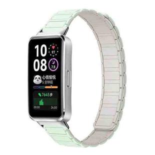 For Huawei Band 10 / 9 / 8 xDfind I-shaped Magnetic Silicone Watch Band(Light Mint Starlight)