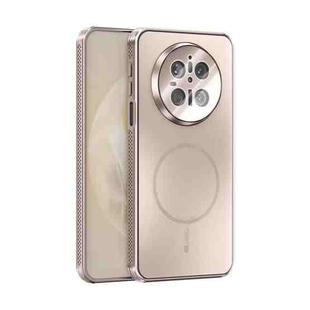 For Huawei Mate 70 ABEEL Heat Dissipation Frosted MagSafe Phone Case with Lens Film(Rose Gold)