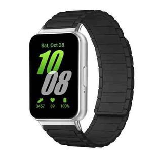 For Samsung Galaxy Fit3 SM-R390 xDfind I-shaped Magnetic Silicone Watch Band(Black)