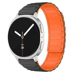 For Samsung Galaxy Watch8 / 8 Classic xDfind I-shaped Magnetic Silicone Watch Band(Black Orange)