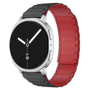 For Samsung Galaxy Watch8 / 8 Classic xDfind I-shaped Magnetic Silicone Watch Band(Black Wine Red)