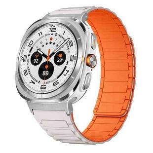 For Samsung Galaxy Watch Ultra / Ultra 2025 xDfind I-shaped Magnetic Silicone Watch Band(Starlight Orange)