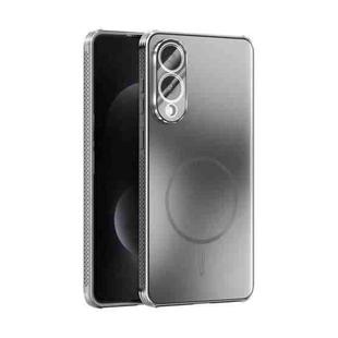 For Samsung Galaxy S25 Edge 5G ABEEL Heat Dissipation Frosted MagSafe Phone Case with Lens Film(Silver)
