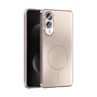 For Samsung Galaxy S25 Edge 5G ABEEL Heat Dissipation Frosted MagSafe Phone Case with Lens Film(Rose Gold)
