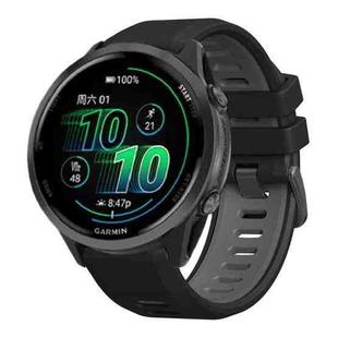 For Garmin Forerunner 970 Two Color Steel Buckle Silicone Watch Band(Black Grey)