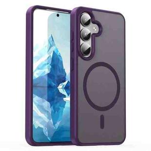 For Samsung Galaxy S24 5G Fanying Series PC Hybrid TPU Translucent Frosted MagSafe Phone Case(Crystal Purple)
