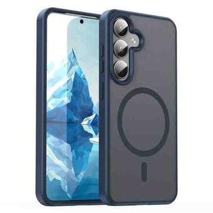 For Samsung Galaxy S24 5G Fanying Series PC Hybrid TPU Translucent Frosted MagSafe Phone Case(Cyan Blue)