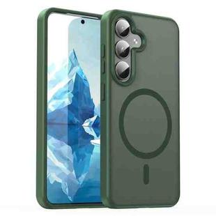 For Samsung Galaxy S24 5G Fanying Series PC Hybrid TPU Translucent Frosted MagSafe Phone Case(Olive Green)