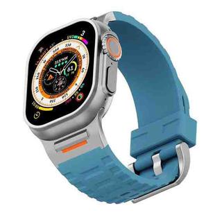 For Apple Watch 46mm / 49mm / 45mm / 44mm Tuobuzhe Liquid Silicone Watch Band(Advanced Blue)