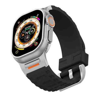 For Apple Watch 46mm / 49mm / 45mm / 44mm Tuobuzhe Liquid Silicone Watch Band(Black)