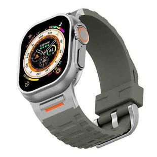 For Apple Watch 46mm / 49mm / 45mm / 44mm Tuobuzhe Liquid Silicone Watch Band(Forest Green)