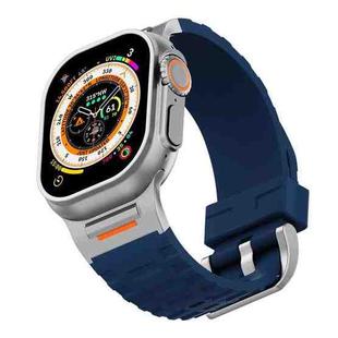 For Apple Watch 46mm / 49mm / 45mm / 44mm Tuobuzhe Liquid Silicone Watch Band(Midnight Blue)