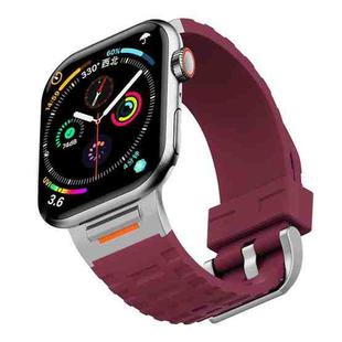 For Apple Watch 42mm / 41mm / 40mm / 38mm Tuobuzhe Liquid Silicone Watch Band(Wine Red)
