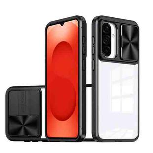 For Samsung Galaxy A26 5G Clear Acrylic + PC + TPU Lens Sliding Cover Full Coverage Phone Case(Black)