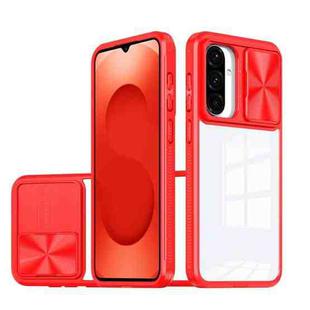 For Samsung Galaxy A26 5G Clear Acrylic + PC + TPU Lens Sliding Cover Full Coverage Phone Case(The Chinese Red)