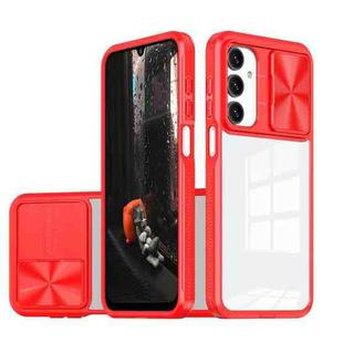 For Samsung Galaxy A16 5G Clear Acrylic + PC + TPU Lens Sliding Cover Full Coverage Phone Case(The Chinese Red)