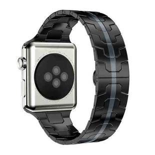 For Apple Watch 42 / 44 / 45 / 46 / 49mm xDfind Butterfly Buckle Stainless Steel Watch Band(Black Grey)