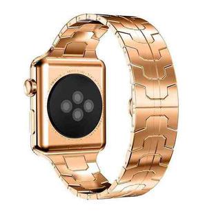 For Apple Watch 42 / 44 / 45 / 46 / 49mm xDfind Butterfly Buckle Stainless Steel Watch Band(Rose Gold)