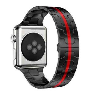 For Apple Watch 38 / 40 / 41 / S10 42mm xDfind Butterfly Buckle Stainless Steel Watch Band(Black Red)