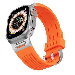 For Apple Watch 42mm / 41mm / 40mm / 38mm Tuobuzhe Oval Holes Silicone Watch Band(Orange)