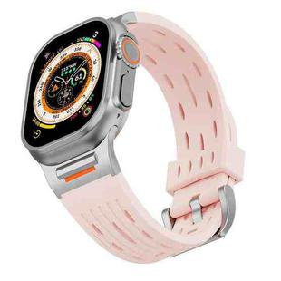 For Apple Watch 42mm / 41mm / 40mm / 38mm Tuobuzhe Oval Holes Silicone Watch Band(Retro Rose)