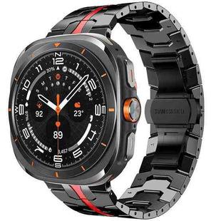 For Samsung Galaxy Watch8 / 8 Classic xDfind Butterfly Buckle Stainless Steel Watch Band(Black Red)