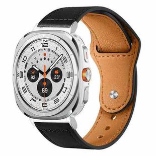 For Samsung Galaxy Watch Ultra / Ultra 2025 xDfind Rivet Buckle Genuine Leather Watch Band(Black)