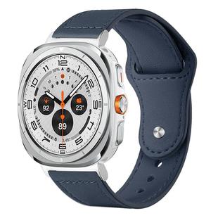 For Samsung Galaxy Watch Ultra / Ultra 2025 xDfind Rivet Buckle Genuine Leather Watch Band(Dark Blue)