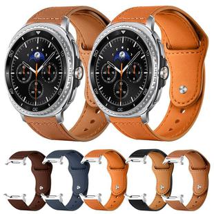 For Samsung Galaxy Watch Ultra / Ultra 2025 xDfind Rivet Buckle Genuine Leather Watch Band(Brown)