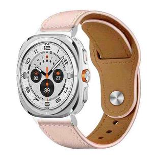 For Samsung Galaxy Watch Ultra / Ultra 2025 xDfind Rivet Buckle Genuine Leather Watch Band(Pink)