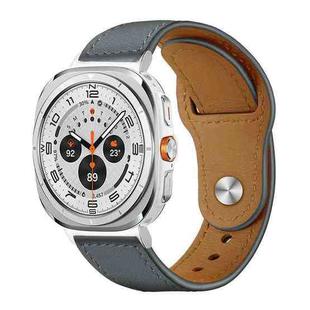 For Samsung Galaxy Watch Ultra / Ultra 2025 xDfind Rivet Buckle Genuine Leather Watch Band(Grey)