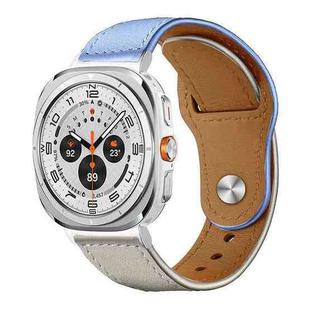 For Samsung Galaxy Watch Ultra / Ultra 2025 xDfind Rivet Buckle Genuine Leather Watch Band(Lavender White)