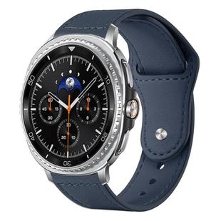 For Samsung Galaxy Watch8 / 8 Classic xDfind Rivet Buckle Genuine Leather Watch Band(Dark Blue)