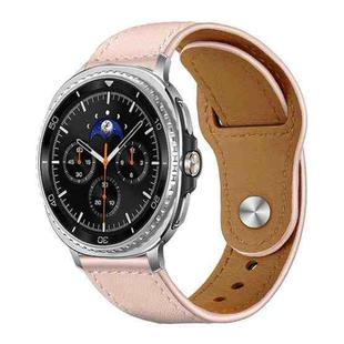 For Samsung Galaxy Watch8 / 8 Classic xDfind Rivet Buckle Genuine Leather Watch Band(Pink)